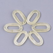Acrylic Linking Rings, Quick Link Connectors, For Jewelry Chains Making, Imitation Gemstone Style, Oval, Wheat, 36.5x21x3.5mm, Hole: 24.5x8.5mm, about: 290pcs/500g(OACR-S021-30C)