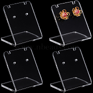 12Pcs Organic Glass Earring Display Stands, Jewelry Display Holder for Earring Storage, Rectangle, Clear, 3.5x3.4x2.7cm(EDIS-CP0001-05)