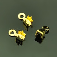Brass Cup Chain Ends, Rhinestone Cup Chain Connector, Golden, 7x3mm, Hole: 1mm, Inner Diameter: about 2.8mm(X-KK-E446-05)