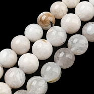 brins de perles de pierre de lune arc-en-ciel naturel, classe ab, arrondir, 8 mm, trou: 0.8 mm, environ 50~51 pcs / brin, 15.75 (40 cm)(G-N328-024-8mm-AB)
