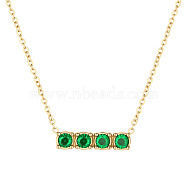 Colorful Gemstones Necklaces, Titanium Steel Cable Chain Necklace for Women(EB3362-2)