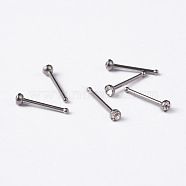 304 Stainless Steel Rhinestone Nose Studs, Nose Bone Rings, Nose Piercing Jewelry, Crystal, 9mm, Bar Length: 1/4"(7mm), Pin: 20 Gauge(0.8mm)(AJEW-L056-05A)