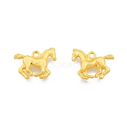 Alloy Pendants, Horse Charms, Matte Gold Color, 14.5x18.5x3mm, Hole: 1.8mm(FIND-A017-39MG)
