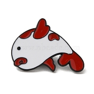 Koi Fish/Carp Cartoon Style Enamel Pins, Black Zin Alloy Brooches for Backpack Clothes, FireBrick, 21x28x1.4mm(JEWB-D023-01A-EB)