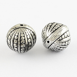 Round Antique Acrylic Beads, Antique Silver, 20mm, Hole: 1.5mm(X-PACR-S208-11AS)