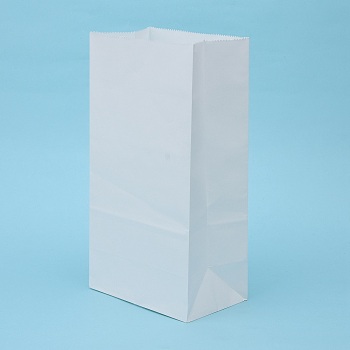 Kraft Paper Bags, No Handles, Gift Bags, Shopping Bags, White, 13x8x24cm