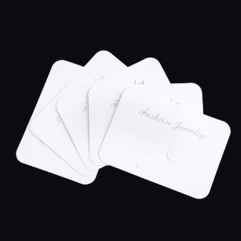 Cardboard Display Cards, Used For Hair Barrettes, Rectangle, White, 7x9.7x0.03cm, Hole: 7mm