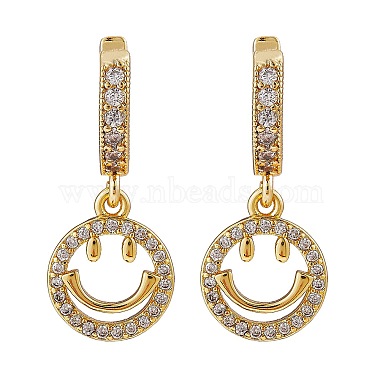 Clear Smiling Face Cubic Zirconia Earrings