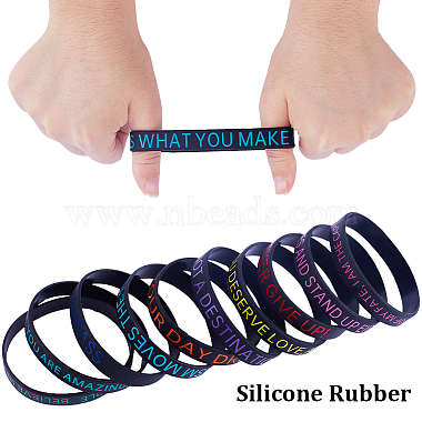 20Pcs 20 Style Motivational Quotes Silicone Cord Bracelets Wristbands(BJEW-WH0020-51B)-6
