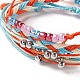 4Pcs 4 Style Alloy & Glass Braided Bead Bracelets Set(BJEW-B065-09B)-3