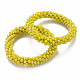 Bracelets extensibles en perles de verre opaque facettées plaquées couleur ab(BJEW-S144-003D-06)-1