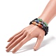 3Pcs 3 Style Natural Mixed Gemstone Round Beaded Stretch Bracelets Set with Alloy Tube for Women(BJEW-JB08477)-3