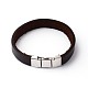 304 bracelets cuir cordon en acier inoxydable(BJEW-N269-29A)-1