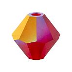 Preciosa&reg Crystal Beads, Czech Crystal, Bicone(451 69 302 Rondelle), 90090 20019 Siam AB Matt, 6mm, Hole: 1mm(X-PRC-BA6-90090-20019)