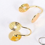 Brass Clip-on Earring, Golden, 14.5x12x7.8mm(EJEW-WH0048-35G)