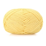 Silk Wool Knitting Yarn, for Garments Scarves Sweater Shawl Hats, Champagne Yellow, 0.5~1.2mm, about 102.80 Yards(94m)/Skein(PW-WGE3D48-23)