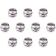 Alloy Tibetan Style Grooved Spacer Beads, Antique Silver, 4x5mm, Hole: 2.2mm, 300pcs/box(PALLOY-PH0005-18)