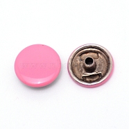 Iron Snap Buttons, for Costume Jacket Coat Accessories, Pink, 1.25x0.45cm, Hole: 2mm(FIND-WH0062-89G)