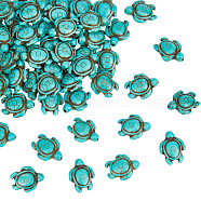 4 Strands Synthetic Howlite Beads Strands, Dyed & Heated, Tortoise, Turquoise, 17x14x7mm, Hole: 1mm, about 28pcs/strand, 15.90''(40.38cm)(G-NB0004-37)
