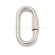304 Stainless Steel Screw Carabiner Lock Charms, for Necklaces Making, Oval, 31.5x16x3mm(STAS-C092-09B-P)