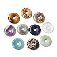 Natural & Synthetic Gemstone Pendants, Donut/Pi Disc Charm, 29.5x5.5mm, Hole: 8.3mm(G-I331-01)