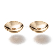 Brass Beads Cap, Long-Lasting Plated, Apetalous, Real 24K Gold Plated, 4x1.5mm, Hole: 1.2mm(KK-H759-37A-G)