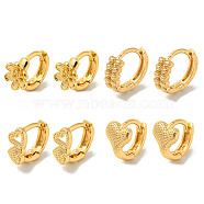 Light Gold Brass Hoop Earrings for Women, Mixed Shapes, 9~13x5~7mm(EJEW-E295-32KCG)