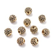 Brass Cubic Zirconia Beads, Round, Golden, 8mm, Hole: 1.5mm(ZIRC-F001-41G)