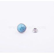 Turquoise Rivet Studs, with Stainless and Aluminum Findings, For Purse, Bags, Boots, Leather Crafts Decoration, Platinum, Sky Blue, 8mm(FIND-WH0012-A-01)