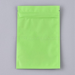 Solid Color Plastic Zip Lock Bags, Resealable Aluminum Foil Pouch, Food Storage Bags, Green Yellow, 15x10cm, Unilateral Thickness: 3.9 Mil(0.1mm)(OPP-P002-B02)