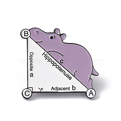 Word Hippopotenuse Adjacent Opposite Enamel Pin, Electrophoresis Black Alloy Brooch for Backpack Clothes, Hippo Pattern, 28x30x2mm, Pin: 1.2mm(JEWB-A005-02-02)