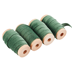 Velvet Ribbon, for Bowknot Making, Flat, Medium Sea Green, 3/8 inch(10mm), about 4.92 Yards(4.5m)/Roll(OCOR-WH0060-71A)