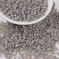 MIYUKI Round Rocailles Beads, Japanese Seed Beads, (RR2356) Silverlined Light Taupe Opal, 8/0, 3mm, Hole: 1mm, about 2111~2277pcs/50g(SEED-X0055-RR2356)