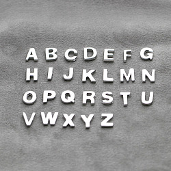 Sterling Silver Beads, with S925 Stamp, Letter A~Z, Letter N, 8x9mm, Hole: 4mm(STER-WH20005-02N)