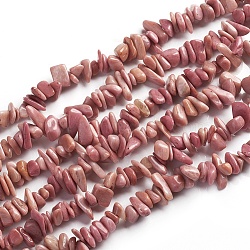 Natural Rhodonite Beads Strands, Chip, 1.5~4.5x6.5~11.5mm, Hole: 1mm, 33.39 inch(84.8 cm)(G-D0002-C45)