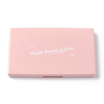 Magnetic Needle Storage Case, Stitching Sewing Pin Plastic Box, Rectangle, Pink, 11x6.8x1cm