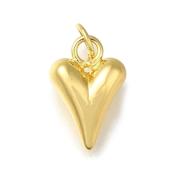 Rack Plating Brass Pendants, Long-Lasting Plated, Lead Free & Cadmium Free, Heart, Real 18K Gold Plated, 18x12x6.5mm, Hole: 4.5mm