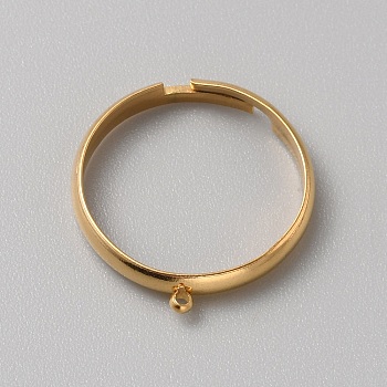 304 Stainless Steel Loop Ring Base, Golden, Hole: 1.2mm, Inner Diameter: 18.2mm