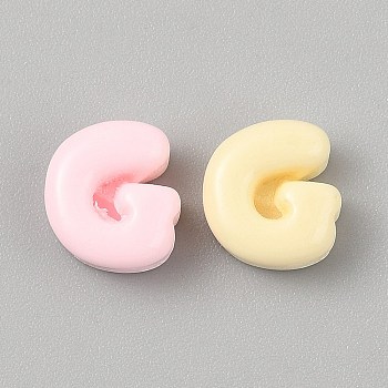 Opaque Resin Beads, Letter, Letter G, 10.5~14x8~13x5~6mm, Hole: 1.2~1.4mm