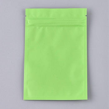 Solid Color Plastic Zip Lock Bags, Resealable Aluminum Foil Pouch, Food Storage Bags, Green Yellow, 15x10cm, Unilateral Thickness: 3.9 Mil(0.1mm)