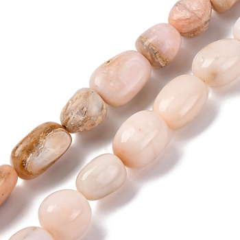 Natural Pink Opal Beads Strands, Nuggets, Tumbled Stone, 11~26x10~18x7~17mm, Hole: 1.2mm, about 21~24pcs/strand, 15.55~15.94 inch(39.5~40.5cm)