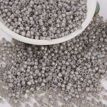 MIYUKI Round Rocailles Beads, Japanese Seed Beads, (RR2356) Silverlined Light Taupe Opal, 8/0, 3mm, Hole: 1mm, about 2111~2277pcs/50g