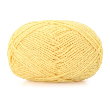 Silk Wool Knitting Yarn, for Garments Scarves Sweater Shawl Hats, Champagne Yellow, 0.5~1.2mm, about 102.80 Yards(94m)/Skein