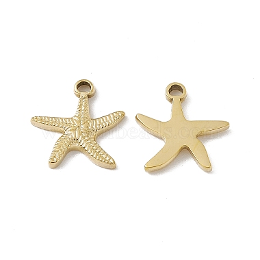 Real 18K Gold Plated Starfish 201 Stainless Steel Pendants
