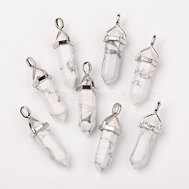 Natural Howlite Double Terminated Pointed Pendants(X-G-F295-04F)-3
