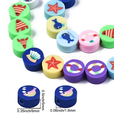 5 Strands Handmade Polymer Clay Beads(CLAY-SC0001-42)-3