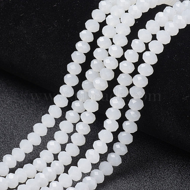3mm White Rondelle Glass Beads