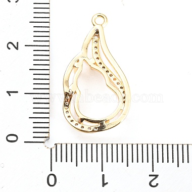 Brass Micro Pave Clear Cubic Zirconia Pendant Cabochon Settings(KK-Q794-02A-G)-3