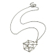304 Fabricación de collares con colgante y soporte de piedras preciosas trenzadas con bolsa de macramé de acero inoxidable(NJEW-TA00097-02)-1