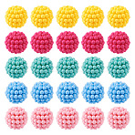 50Pcs 5 Colors Rubberized Style Acrylic Beads, Berry Beads, Combined Beads, Round, Mixed Color, 12x11.5mm, Hole: 1.6mm, 10pcs/color(SACR-TA0001-32)